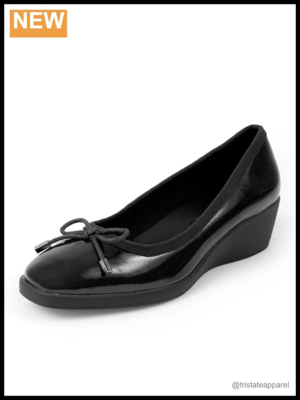 Aerosoles Tema Wedge Pump Almond Toe Ortholite Faux Leather